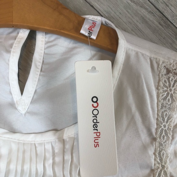 NWT OC Order Plus White Blouse Size Medium - Picture 5 of 7